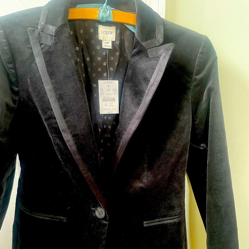 J. Crew Black Velvet Blazer
